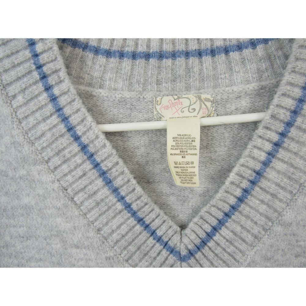 Free People Poncho Sweater One Size All Star Striped Sleeveless Vest Tassel - Picture 7 of 7